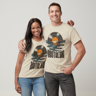 Retro Vinyl Record Sunset T-Shirt
