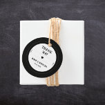 Retro Vinyl Record Thank You Wedding Favor Tags<br><div class="desc">Show your appreciation to your guests with our personalized vinyl record favor tags. The unique design of these tags is shaped like a vinyl record and features the word "thank you" printed on the back. The tags are a stylish and practical way to thank your guests for attending your event,...</div>