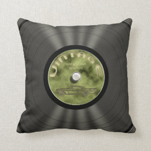 Retro Vinyl Record Throw Pillow