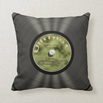 Retro Vinyl Record Throw Pillow by Specialeetees at Zazzle