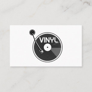 Retro Vinyl Record Turntable Business Card