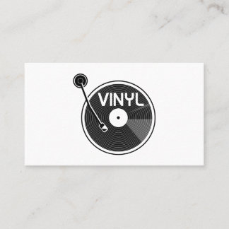 Retro Vinyl Record Turntable Business Card