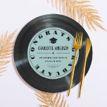 Retro Vinyl Record Turquoise Graduation Paper Plates<br><div class="desc">This retro art deco graduation party vinyl record paper plate features a light turquoise blue background with retro and bold lettering. Perfect for music lovers! Personalize it for your needs. You can find matching products at my store.</div>
