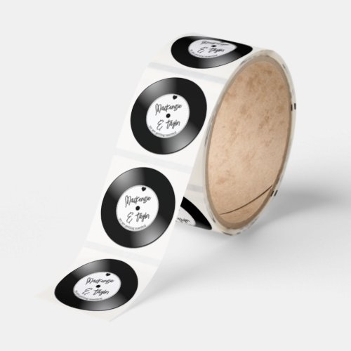 Retro Vinyl Record Wedding Classic Round Sticker