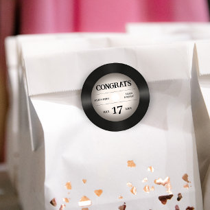 Retro Vinyl Record Wedding Congratulations Classic Round Sticker