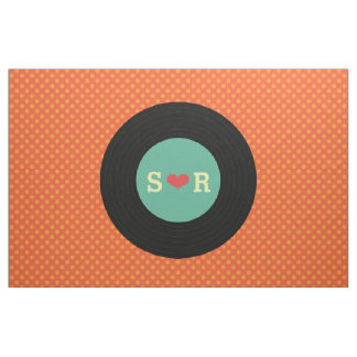 Retro Vinyl Record Wedding Flag Fabric