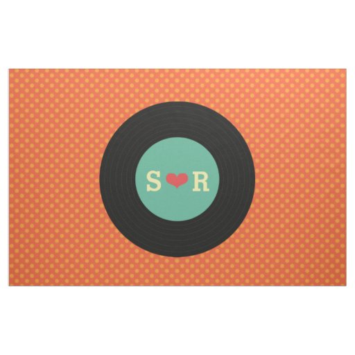 Retro Vinyl Record Wedding Flag Fabric