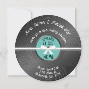 Retro Vinyl Record Wedding Invitation