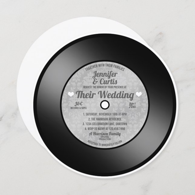 Retro Vinyl Record Wedding Invitation | Zazzle