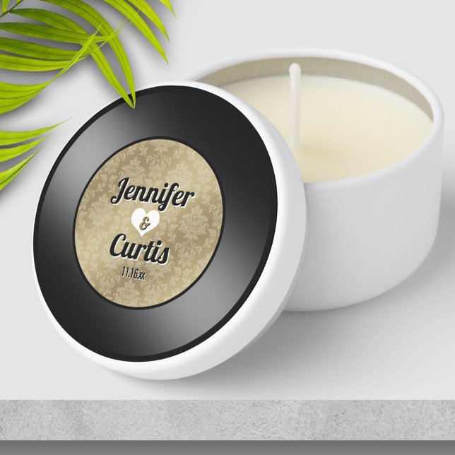 Retro Vinyl Record Wedding Mini Candle Favors (Creator Uploaded)