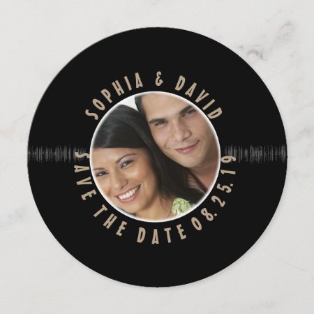 Retro Vinyl Record Wedding Photo Save The Date