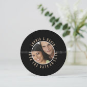 Retro Vinyl Record Wedding PHOTO SAVE THE DATE (Standing Front)
