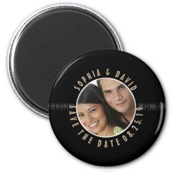 Retro Vinyl Record Wedding Photo Save The Date Magnet by riverme at Zazzle