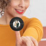 Retro Vinyl Record Wedding Photo Thank You Classic Round Sticker<br><div class="desc">Vintage Retro Vinyl Record unique & novel design personalized custom photo round stickers. To change the text,  use the personalize option. For more extensive text changes such as changes to the font,  font color,  or text size and layout,  choose the customize option. Adjust your photo to fit!</div>