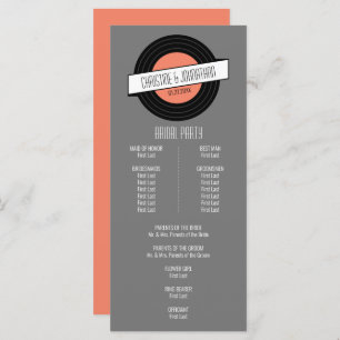 Retro Vinyl Record Wedding Program