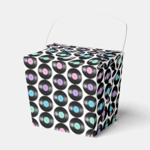 Retro Vinyl Records Colorful Pattern Design Favor Boxes