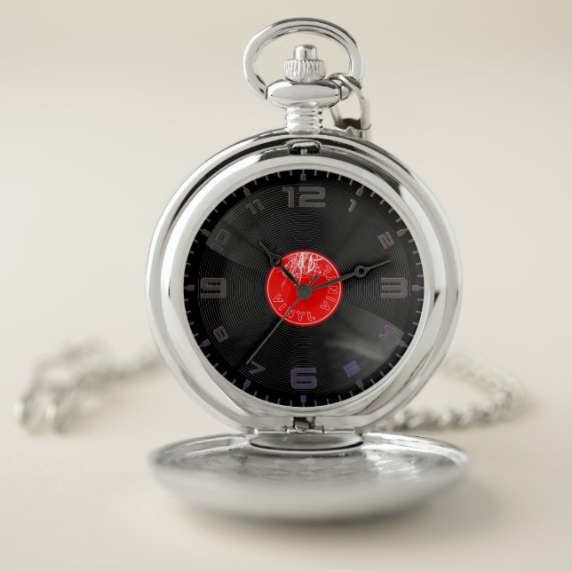 Retro Vinyl Spin Pocket Watch (Inside)