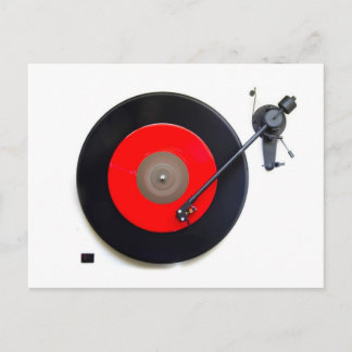Retro Vinyl Turntable Postcard