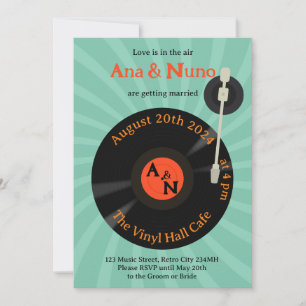Retro Vinyl Wedding Invitation