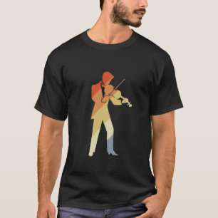 Retro Violin Boy Graphic Cello Folk Music T-Shirt