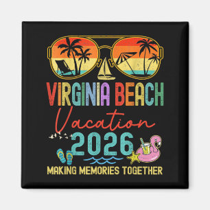 Retro Virginia Beach Vacation 2026 Memories Magnet