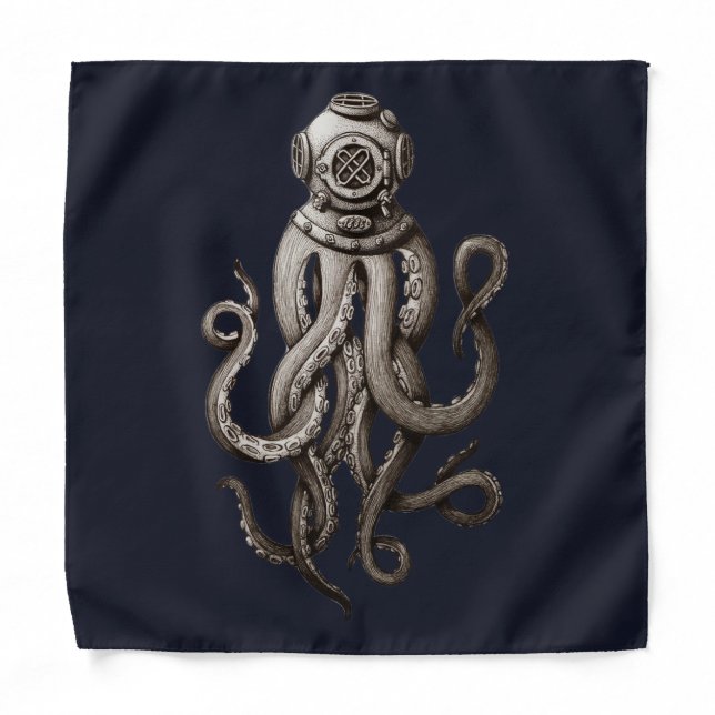 Retro ViSCUBA Deep Sea Divers Sea Monster Bandana (Front)