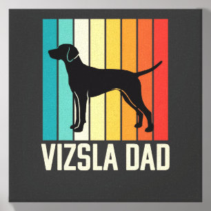 Retro Vizsla Dad Dog Silhouette Canvas Photo Tile