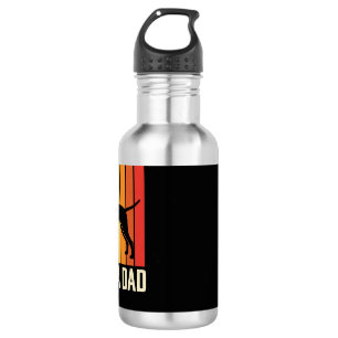 Retro Vizsla Dad Dog Silhouette Stainless Steel Water Bottle