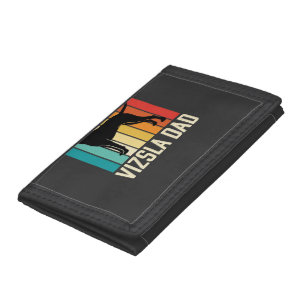 Retro Vizsla Dad Dog Silhouette Trifold Wallet
