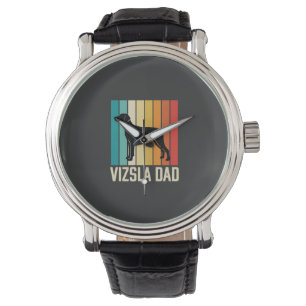 Retro Vizsla Dad Dog Silhouette Watch