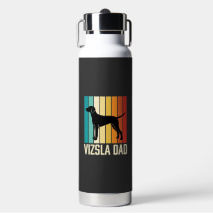Retro Vizsla Dad Dog Silhouette Water Bottle