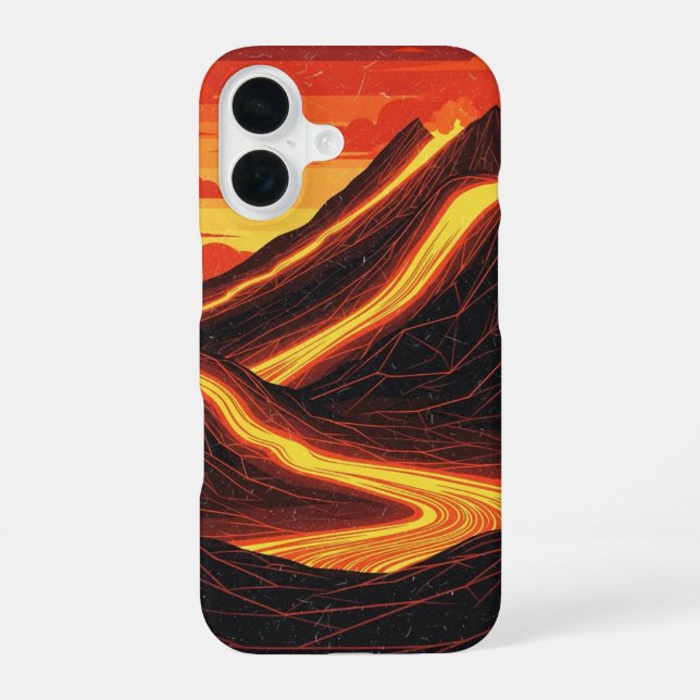 Retro Volcano Glow iPhone Case (Back)