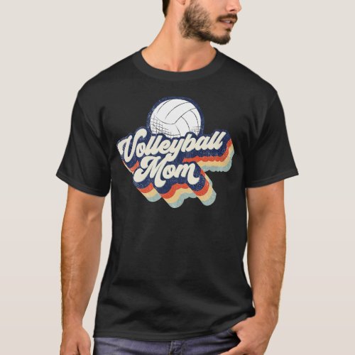 Retro Volleyball Mom Mothers Day T_Shirt