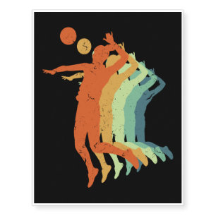 Retro Volleyball Player - Volleyball Sports Lover Temporary Tattoos