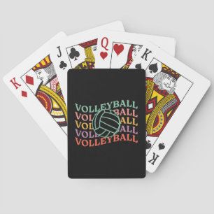 Retro Volleyball Sport Poker Cards