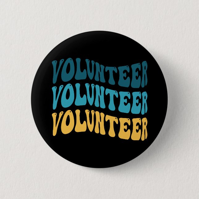 Retro Volunteer Button (Front)