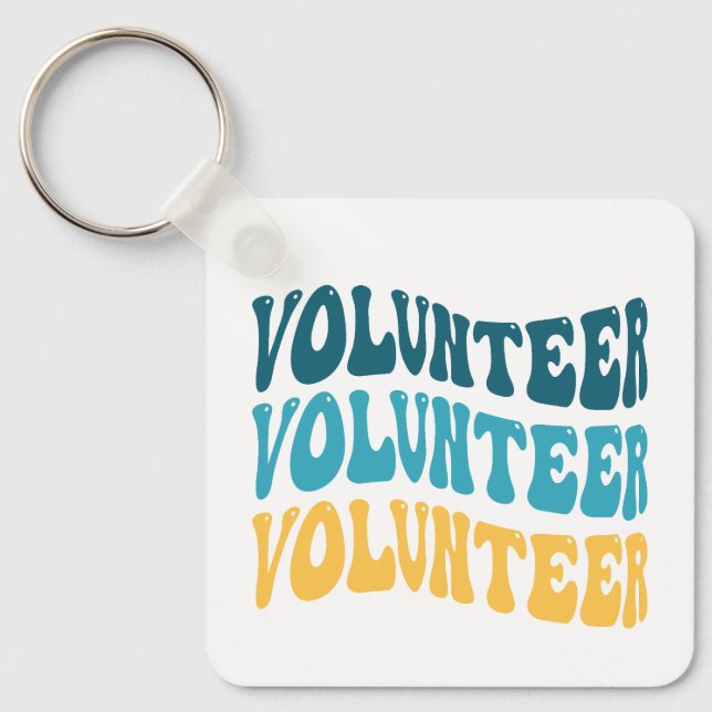 Retro Volunteer Keychain (Front)