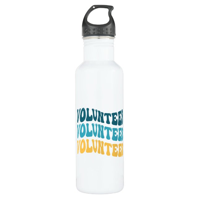 Retro Volunteer Stainless Steel Water Bottle (Front)