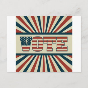 Retro vote, all gear postcard