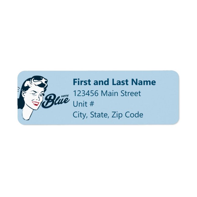 Retro Vote Blue | Return Address Label (Front)
