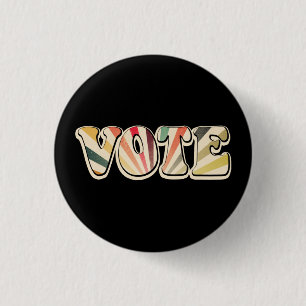 Retro Vote Get Out the Vote with Vintage Sunburst Button