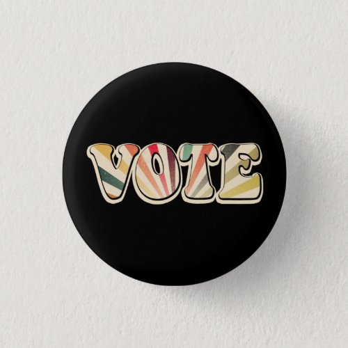 Retro Vote Get Out the Vote with Vintage Sunburst Button