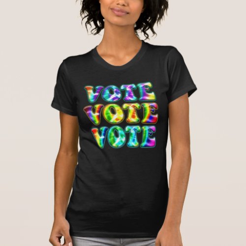 Retro Vote Get Out the Vote with Vintage Tie Dye T_Shirt