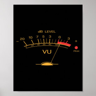 Retro Vu Meter Vintage Audio Engineer Recording Me Poster