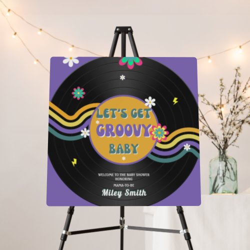Retro Vynil Record Groovy Baby Shower 70s 80s Girl Foam Board