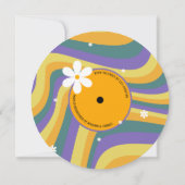 Retro Vynil Record Groovy Baby Shower 70s 80s Girl Invitation (Back)