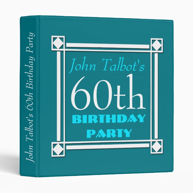 Retro W 60th birthday Guest Book Binder (Front/Spine)