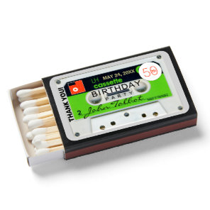 Retro W Audiotape 50th Birthday Thank You MB Matchboxes