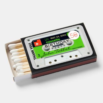 Retro W Audiotape 50th Birthday Thank You Mb Matchboxes by ReneBui at Zazzle