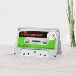 Retro W Audiotape K7 50th birthday recto-verso C Card